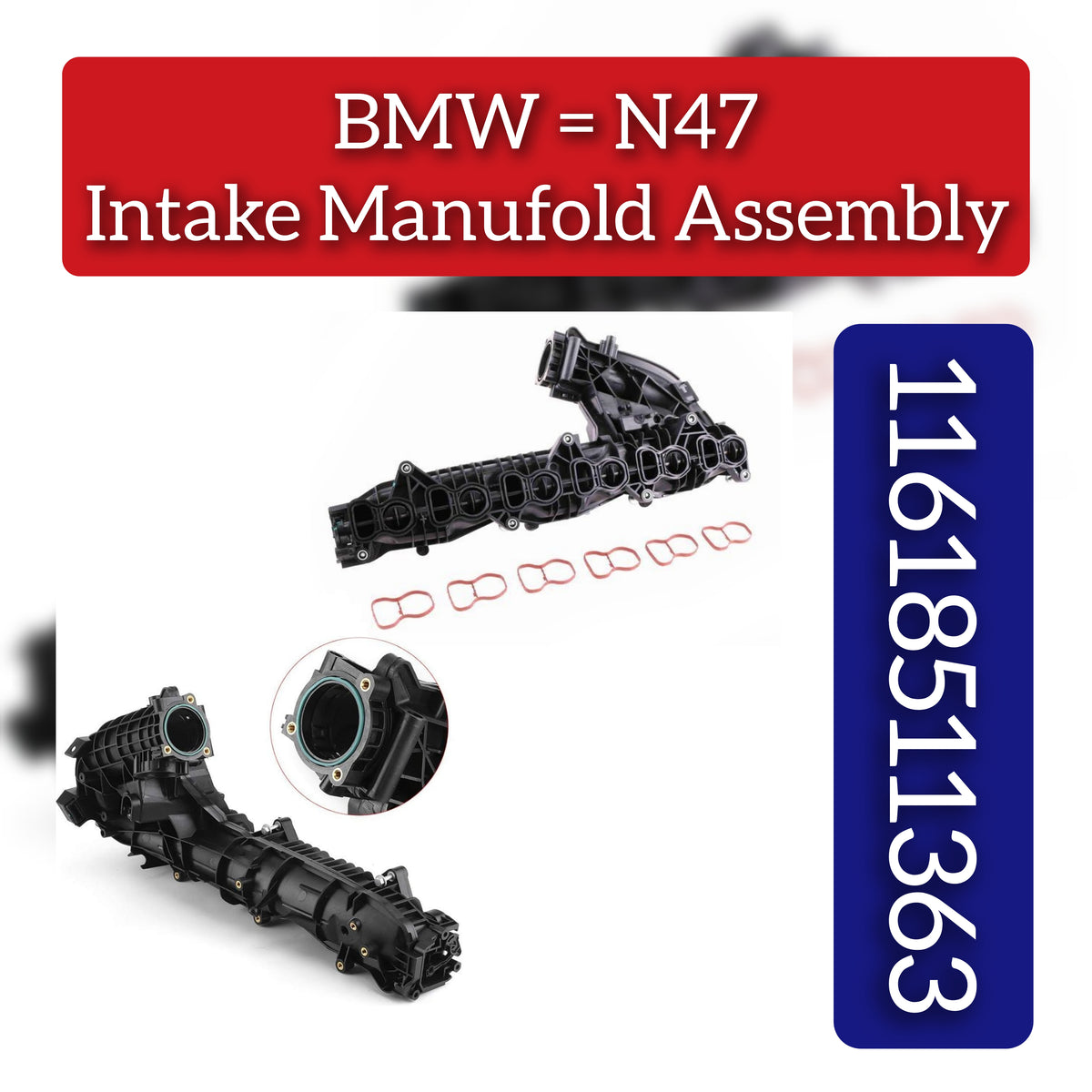 Intake Manifold Assembly 11618511363 11617800088 Compatible With BMW 5 Series (F10) & 5 Gran Turismo (F07) & 7 Series (F01, F02, F03, F04)