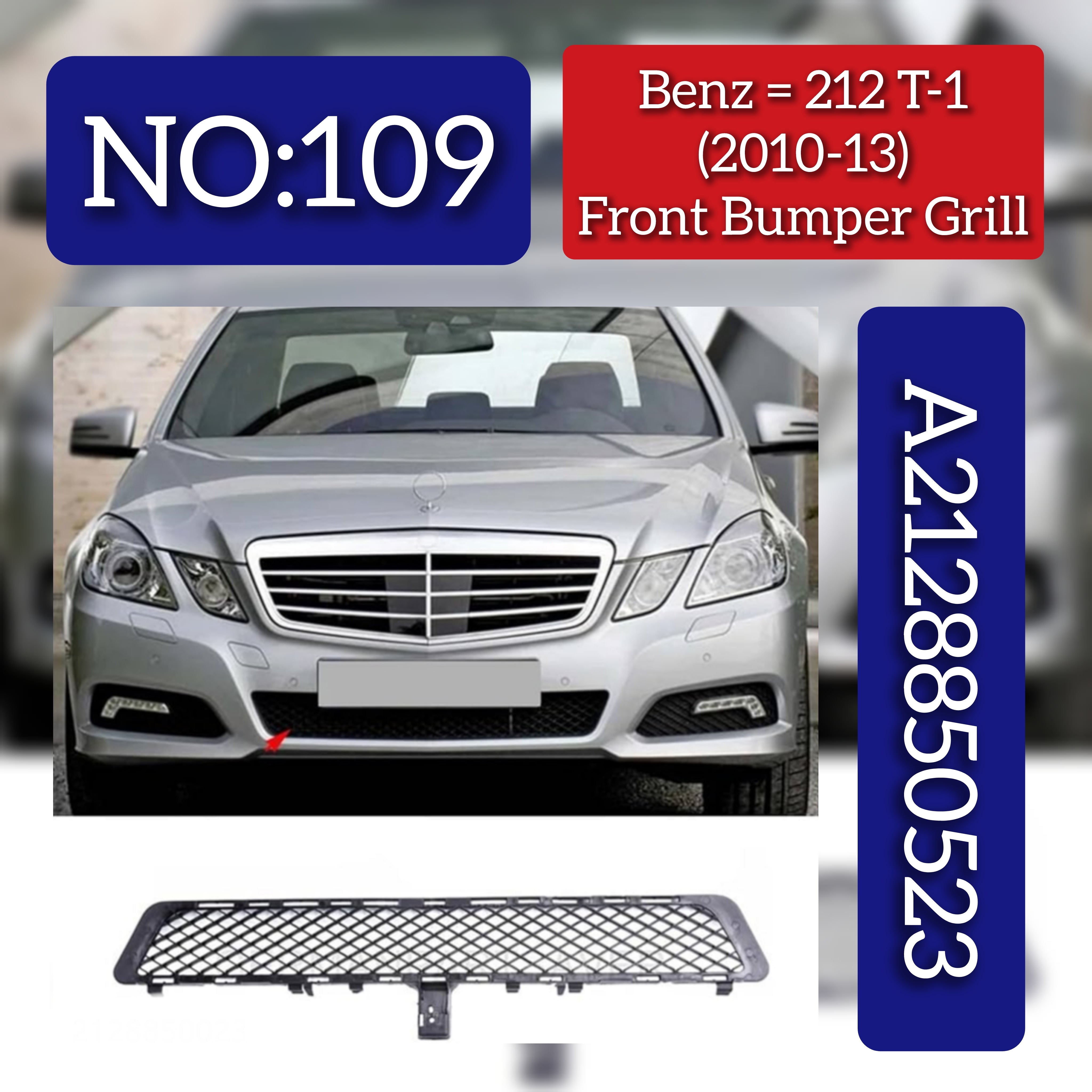Front Bumper Lower Grille 2128850523 A2128850523 A2128850523 Compatible With MERCEDES-BENZ E-CLASS (W212) 2010-2013 Tag-BG-109