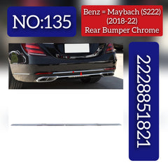 Rear Bumper Chrome 2228851821 Compatible With MERCEDES BENZ S-CLASS W222 2018-2022 Tag No.135
