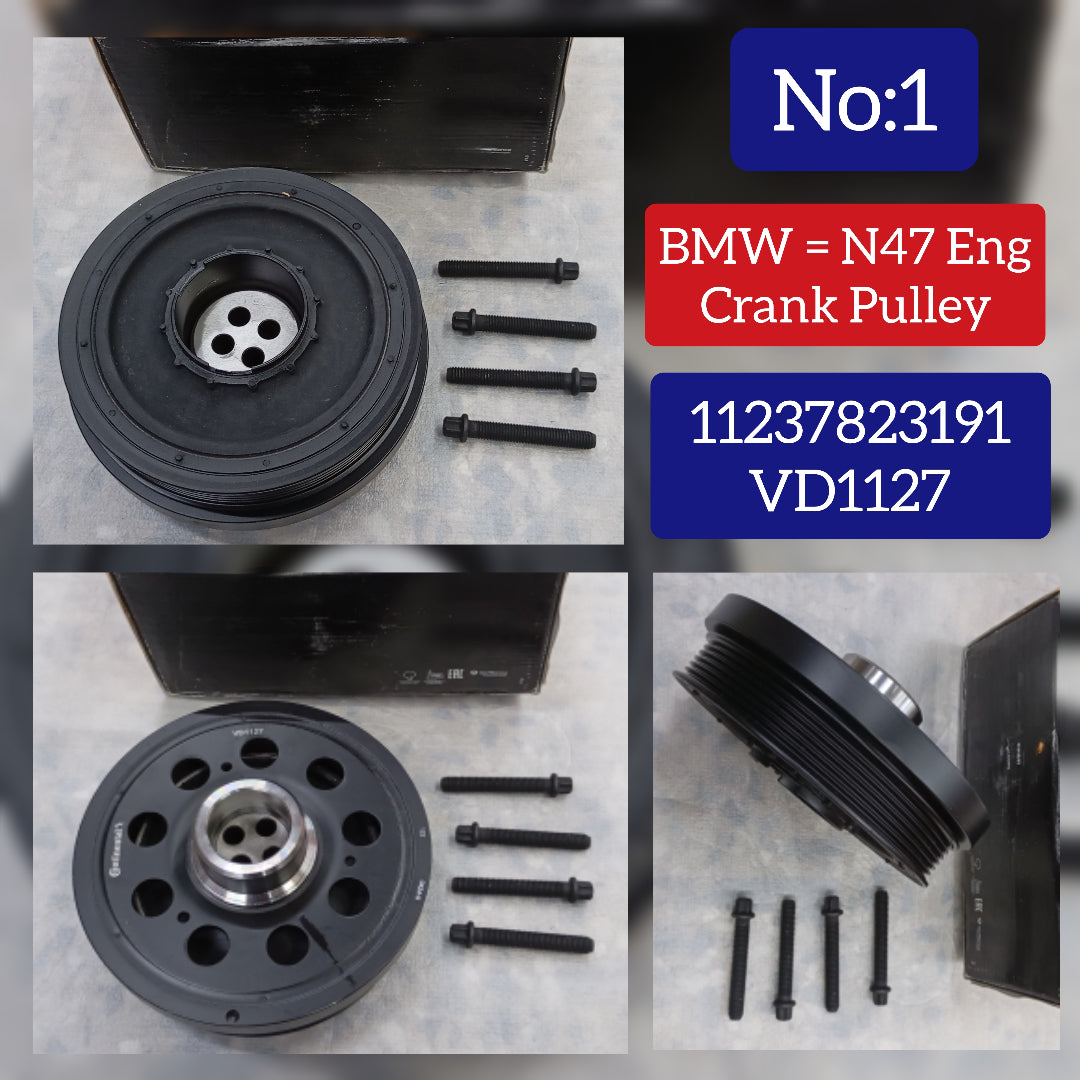 Belt Pulley VD1127 11237823191 Compatible With BMW 1 (F20), 3 (E90), 3 (F30, F80), 3 Gran Turismo (F34), 5 (E60), 5 (F10), X1 (E84), X3 (E83), X3 (F25) (CONTINENTAL)