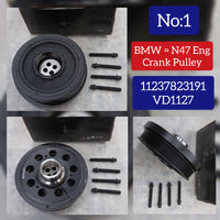 Belt Pulley VD1127 11237823191 Compatible With BMW 1 (F20), 3 (E90), 3 (F30, F80), 3 Gran Turismo (F34), 5 (E60), 5 (F10), X1 (E84), X3 (E83), X3 (F25) (CONTINENTAL)