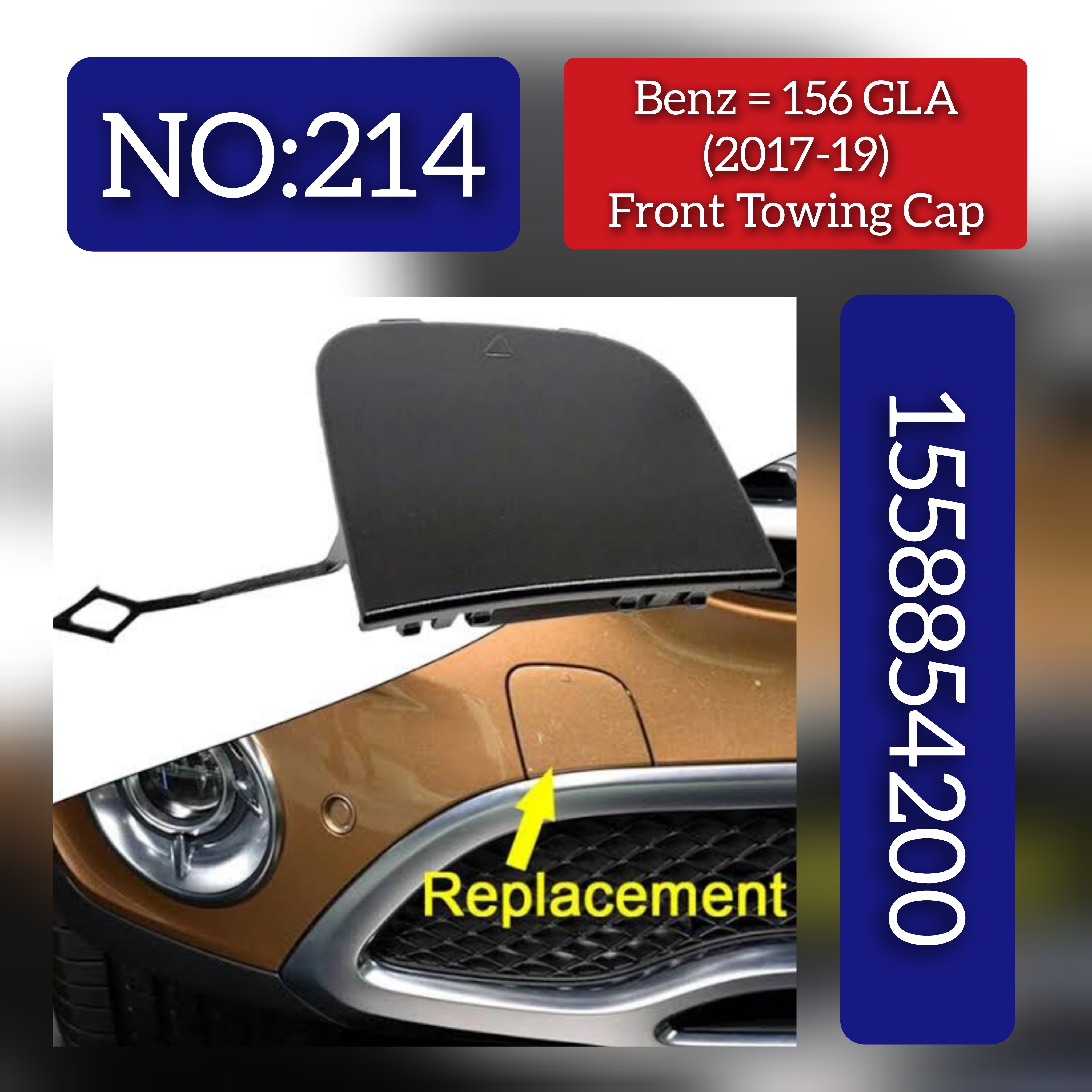 Front Towing Cap 1568854200 Compatible With Mercedes Benz  GLA CLASS W156 Tag No.214