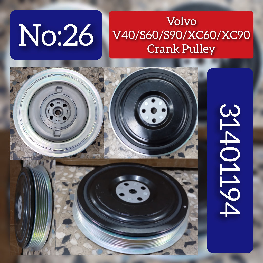 Crankshaft Pulley 31401194 & 31316097 & 32249369 Compatible With Volvo XC60/S60/S90 Tag No.26