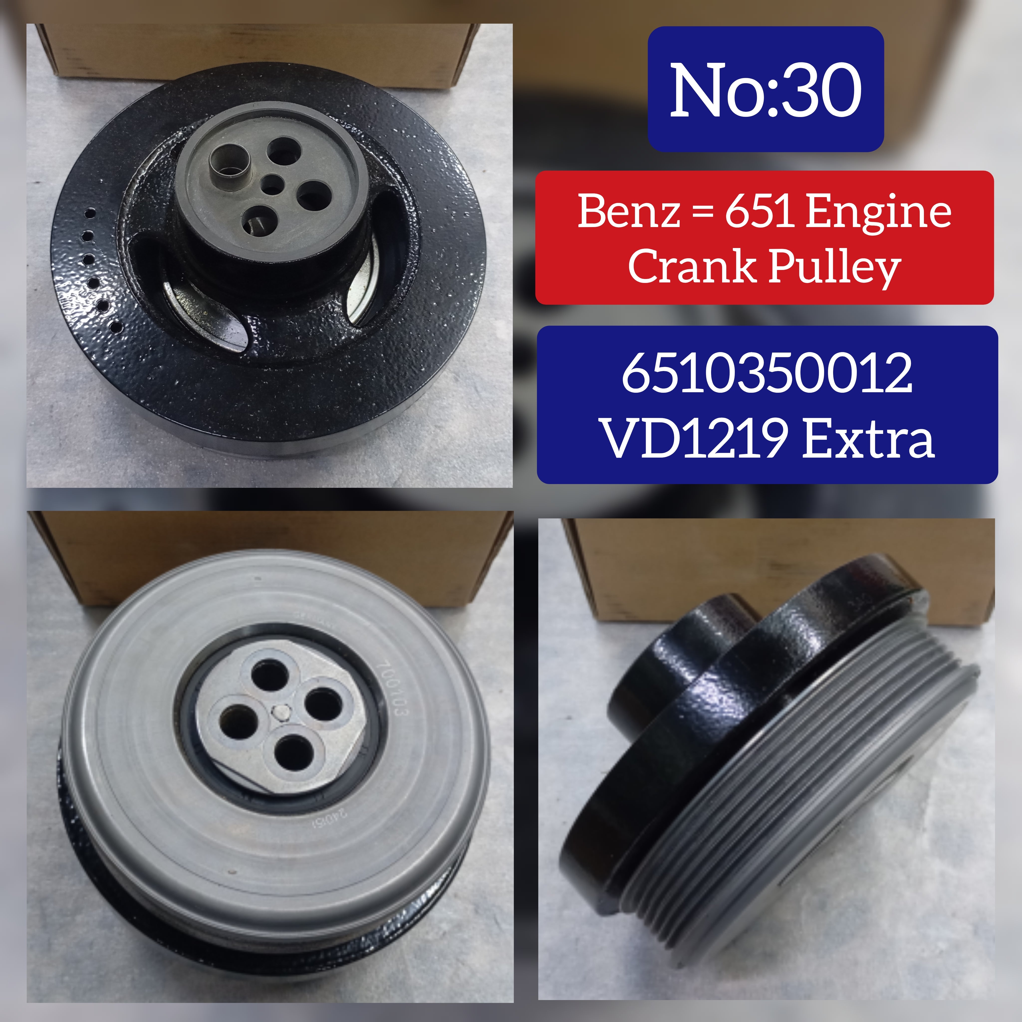 Belt Pulley VD1219 6510350012 Compatible with MERCEDES-BENZ C-CLASS (W205), CLS (C218), GLC (X253), GLE (W166) (CONTINENTAL)