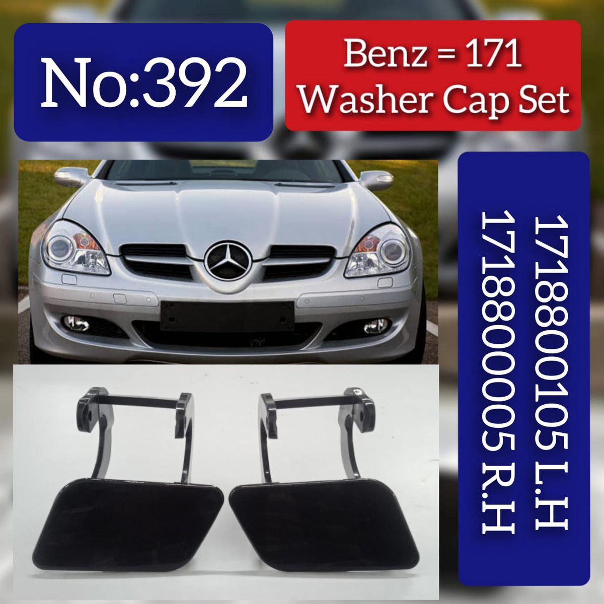 Washer Cover Cap Left 1718800105 Right 1718800005 Compatible With Mercedes R171 Tag No.392