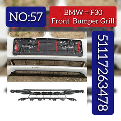 Front Middle Bumper Lower Center Mesh Bezel Grille 51117263478 Compatible With BMW 3 Series F30 Tag-BG-57