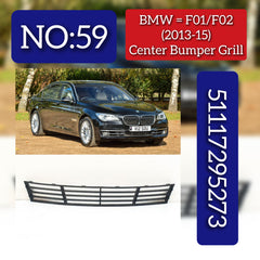 Front Middle Bumper Lower Center Mesh Bezel Grille 51117295273 Compatible With BMW 7 Series (F01, F02, F03, F04) 2013-2015 Tag-BG-59