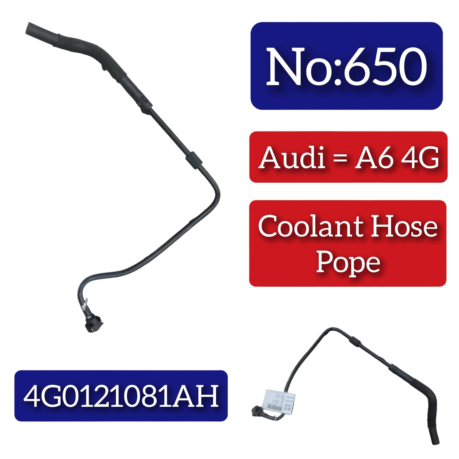 Coolant Hose Pipe 4G0121081AH Compatible With Audi A6 S6 A6L A7 Sportback (4GA Tag No.650