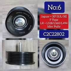 Belt Tensioner C2C22802 Compatible With JAGUAR & XF I (X250) & XF II (X260) &XJ (X351) Tag no : 6