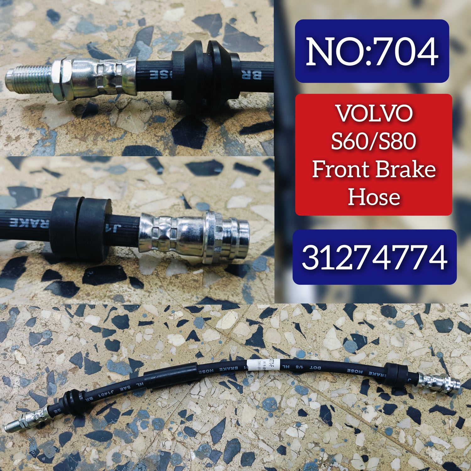 Front Brake Hose Pipe 31274774 Compatible With VOLVO  Volvo S60 & VOLVO S80 Tag No:704