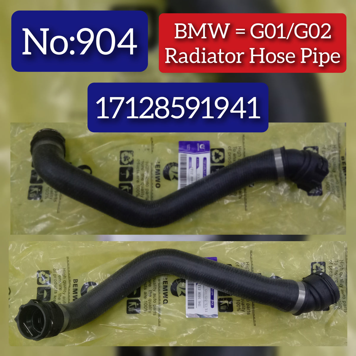 Radiator Hose Pipe 17128591941 Compatible With BMW G01 G02 Tag No.904
