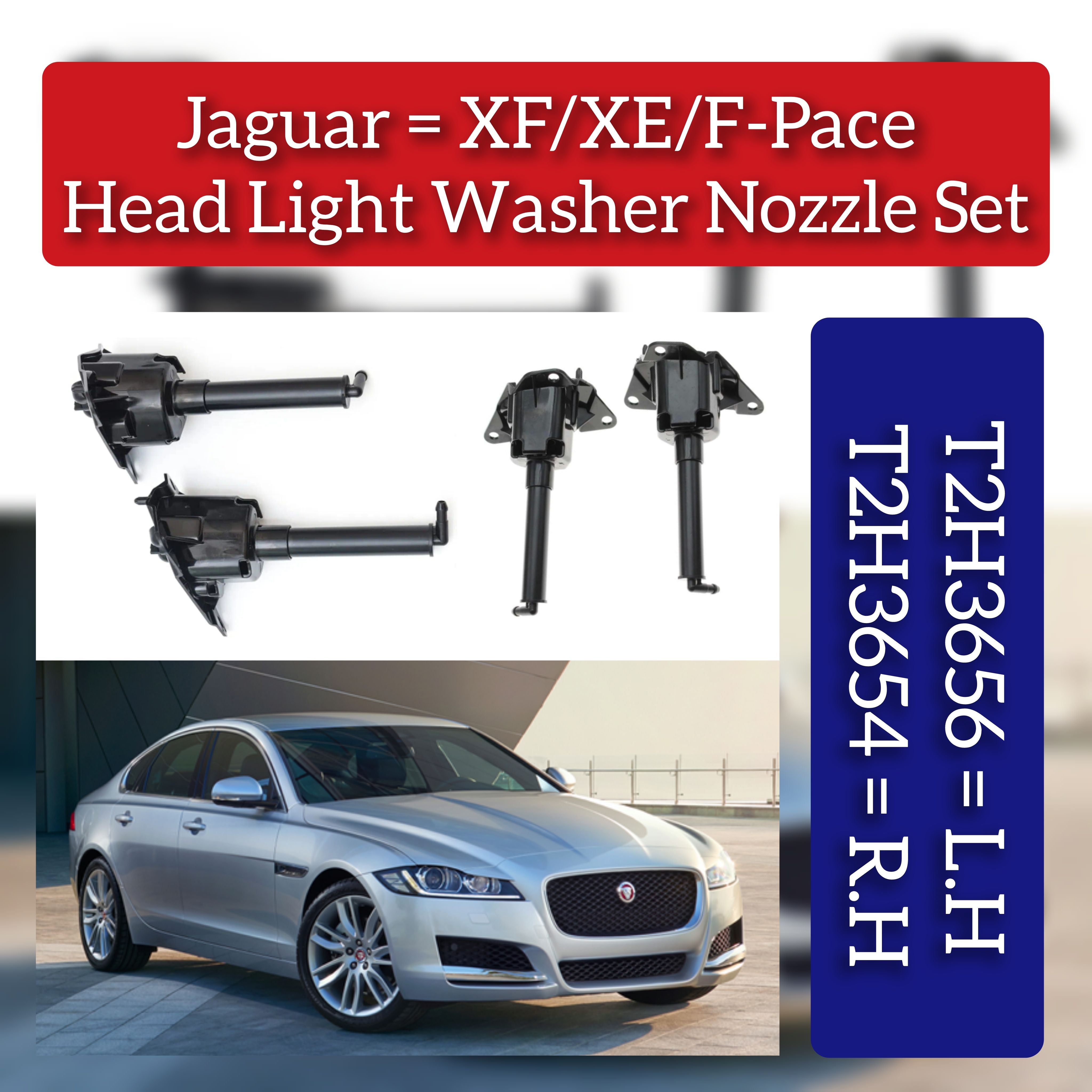 Headlight Washer Nozzle Left T2H3656 Right T2H3654 Compatible With JAGUAR XF/XE/F-Pace