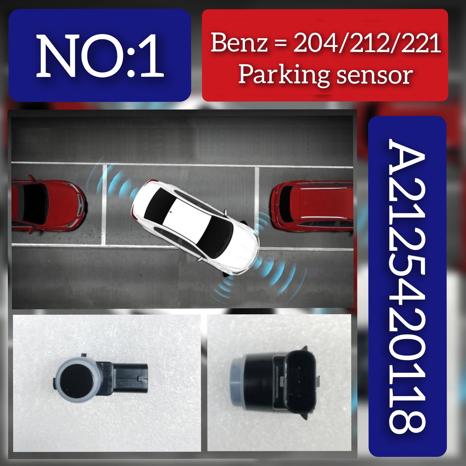 Parking Distance Control Sensors A2125420118 2125420118 Compatible With  MERCEDES-BENZ E-CLASS W212 & S-CLASS W221 Tag-PS-01