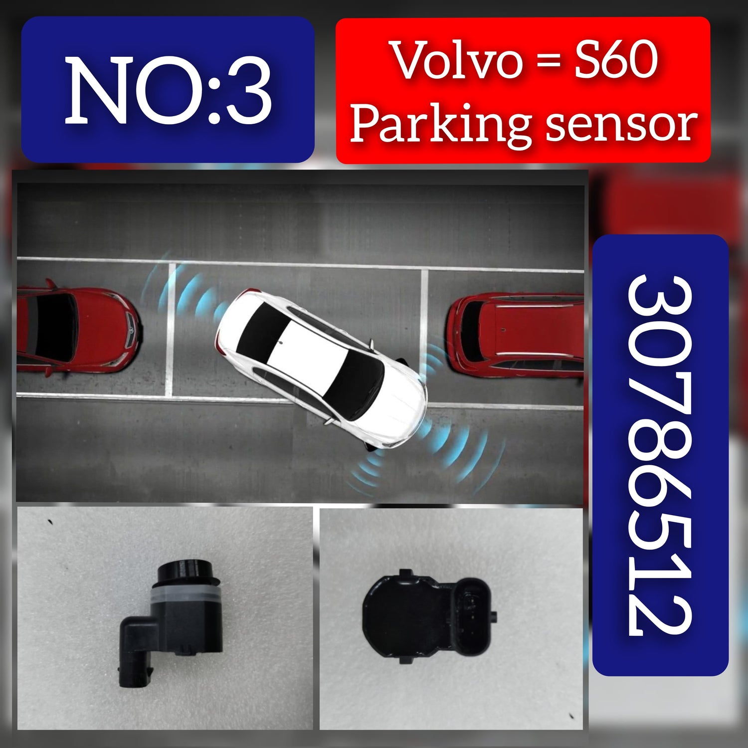 Parking Distance Control Sensors 30786512 30765700 30786319 31341638 Compatible With VOLVO S80 II 124 Tag-PS-03