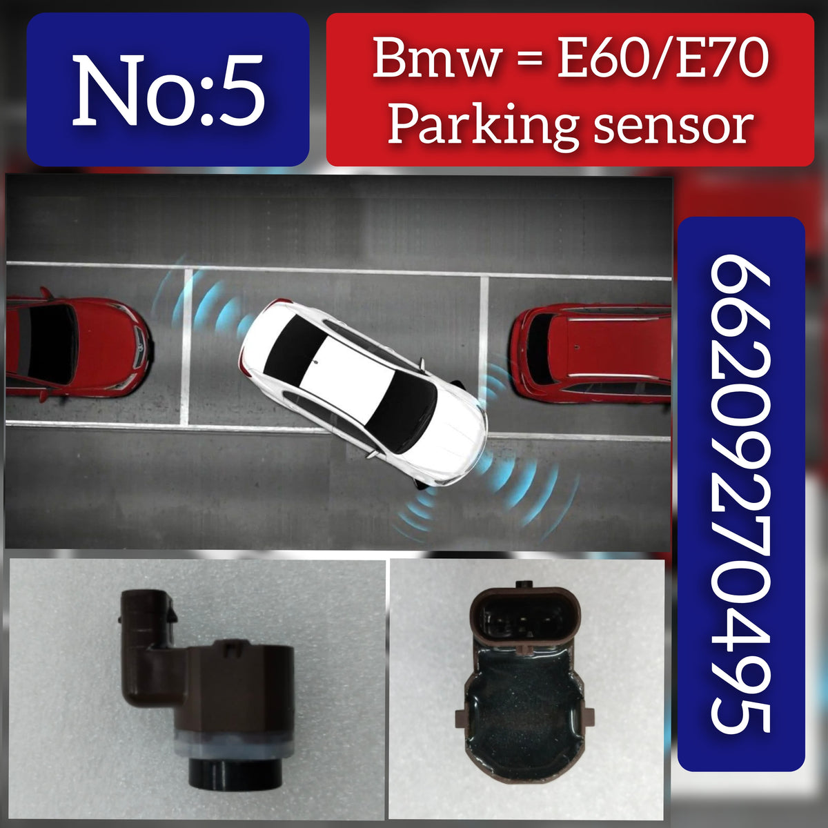Parking Distance Control Sensors 66209270495 66209231281 Compatible With BMW 5 Series E60 & X5 E70 Tag-PS-05