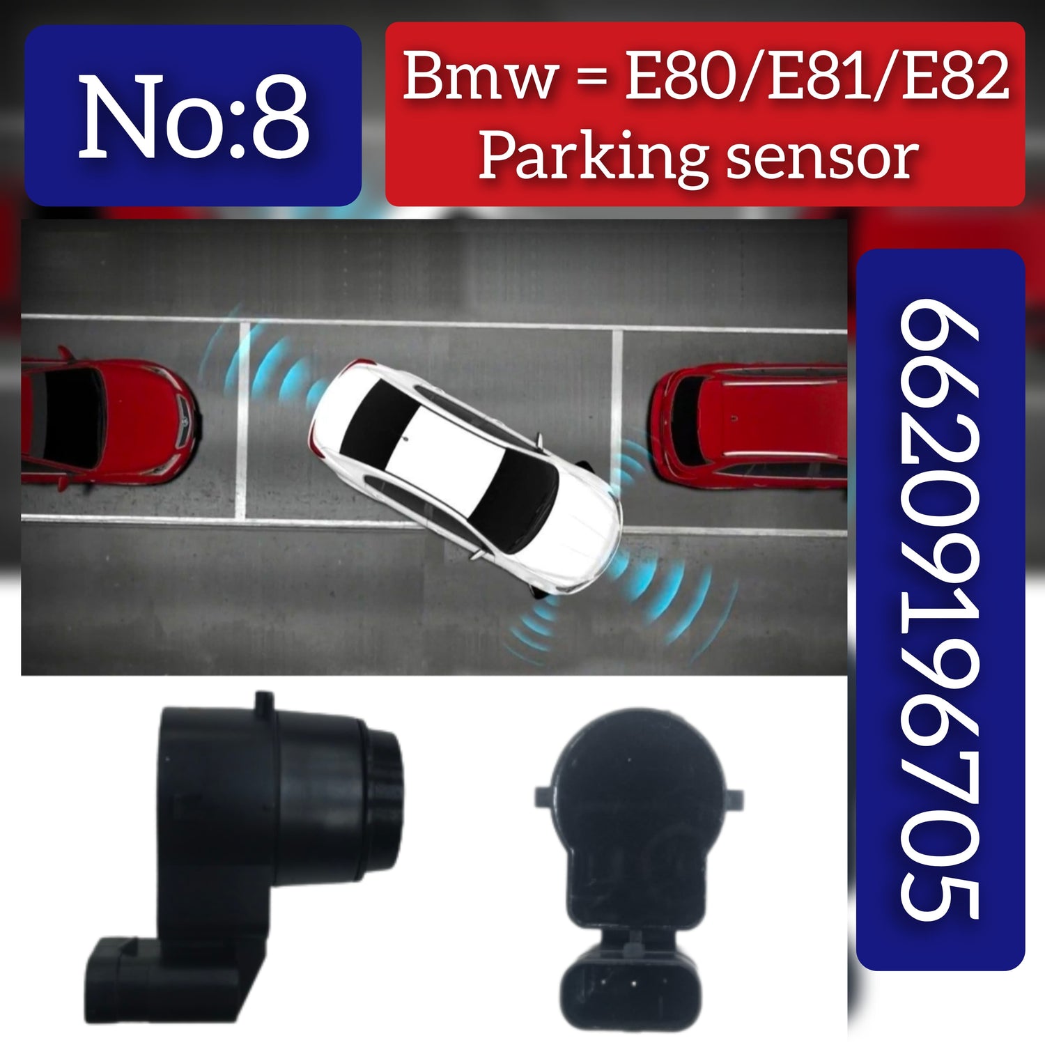 Parking Distance Control Sensors 66209196705 62609921621 66206934308 66202241431 66206935597 66206935598 66206935599 66206935600 Compatible With BMW 3 Series E90 Tag-PS-08