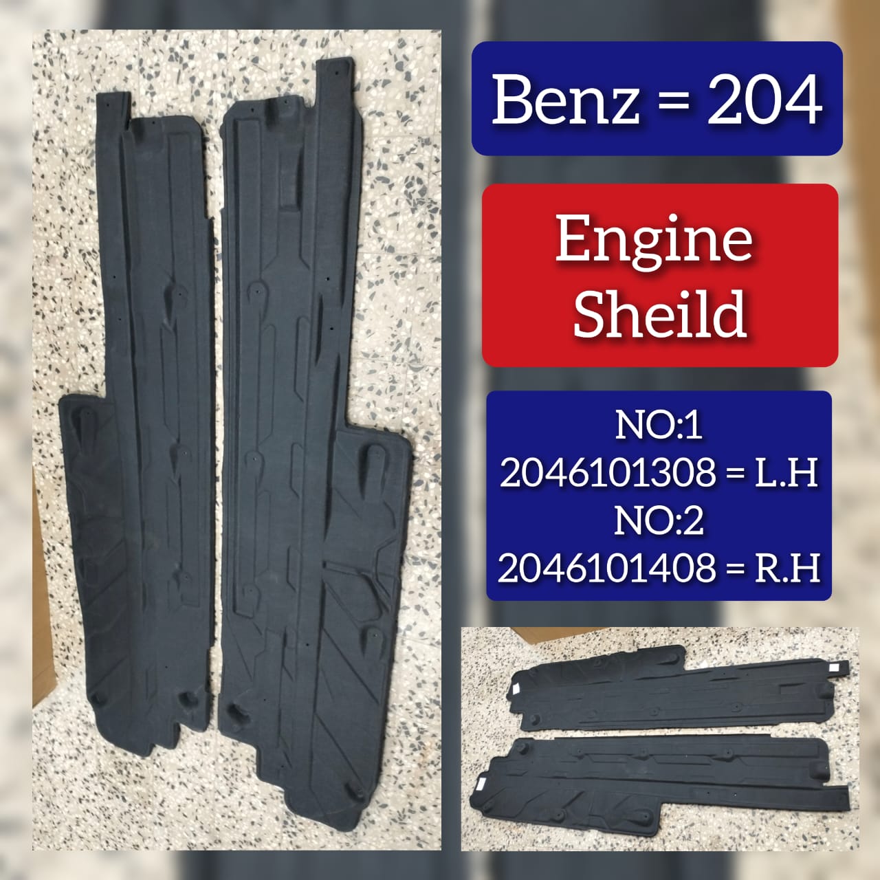 Left UNDER ENGINE SPLASH GUARD 2046101308 A2046101308Compatible With MERCEDES-BENZ C-CLASS (W204) Tag No.1