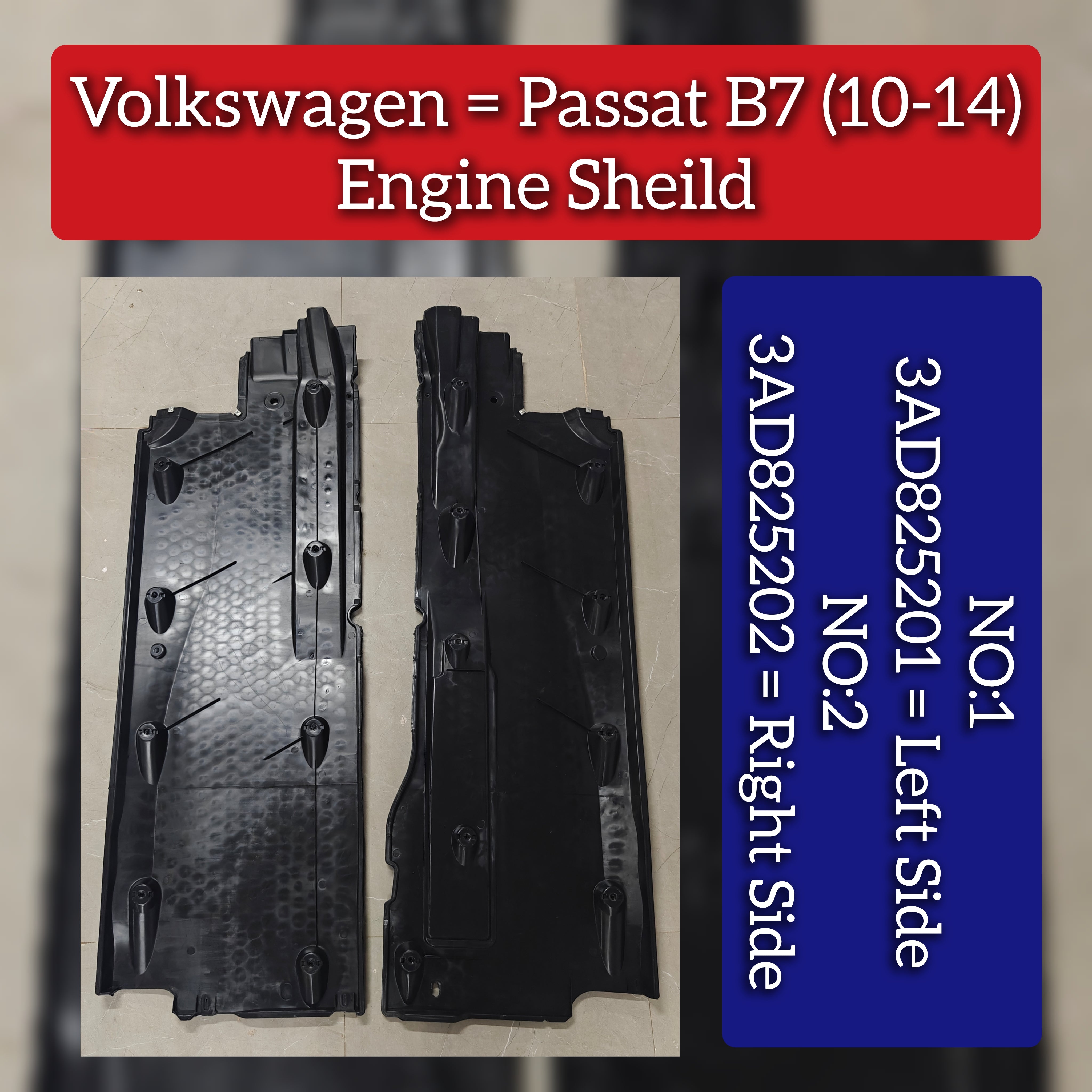 Engine Shield 3AD825201 Compatible With Volkswagen  PASSAT B7 (362) Tag No.1