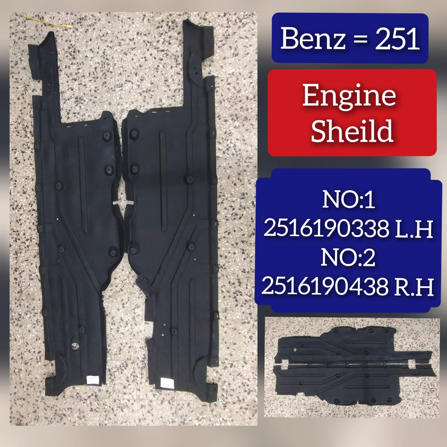 Front Left Fender Splash Shield 2516190338 Compatible With MERCEDES-BENZ R-CLASS W251 Tag No.1