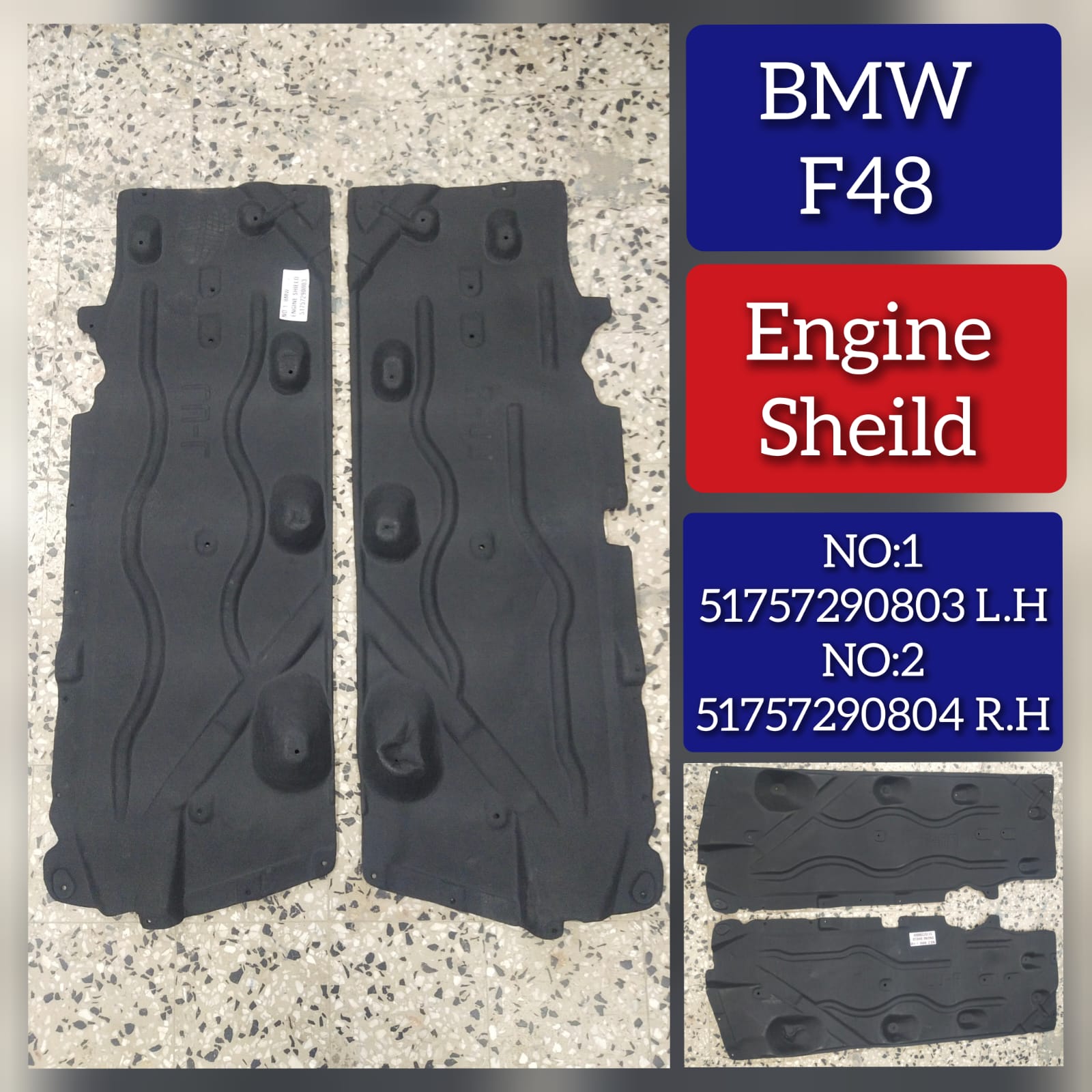 Underbody Panelling Side On Left 51757290803 Compatible with BMW X1 F48 Tag No.1