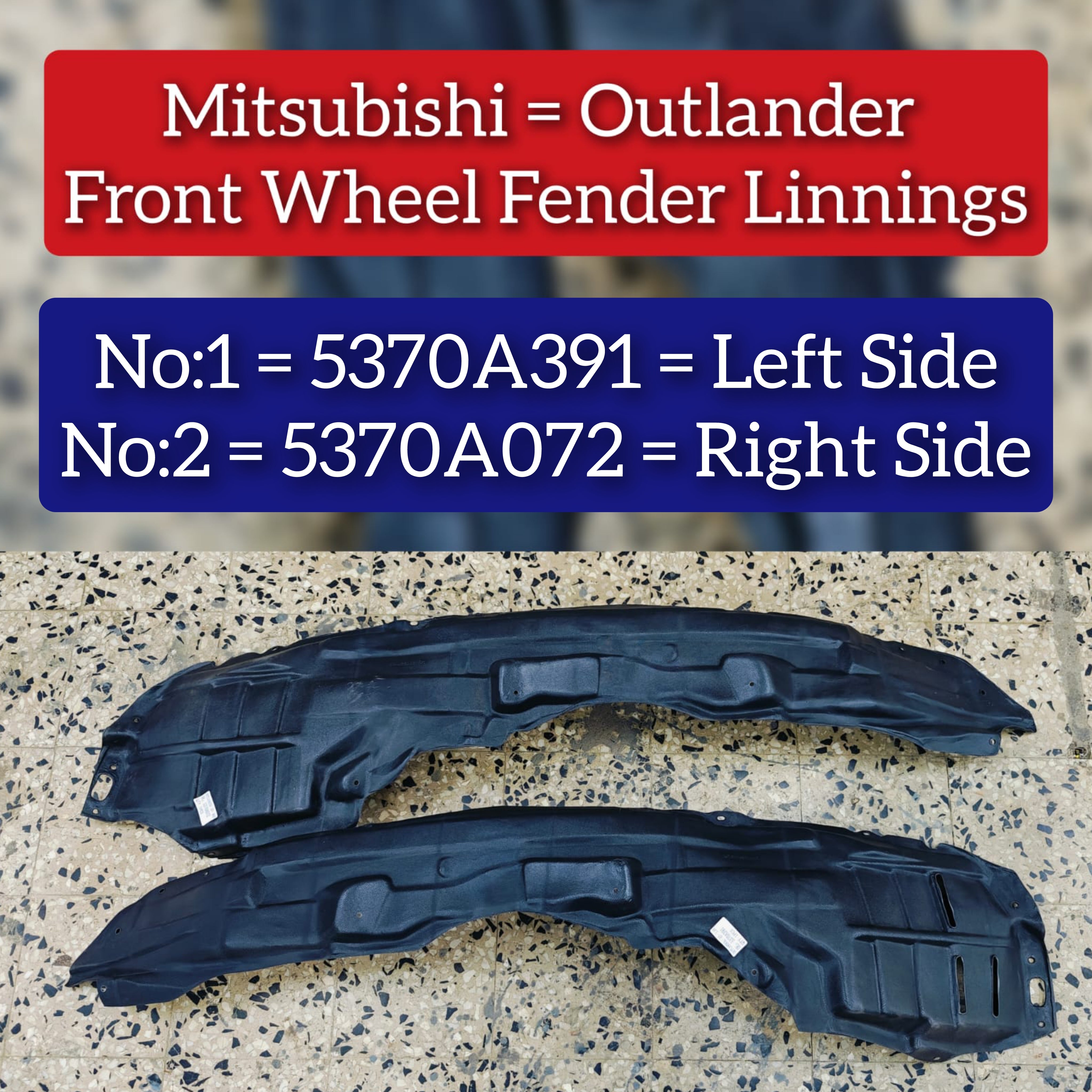 Front  Left fender Liner 5370A391 5370A953 Compatible With Mitsubishi Outlander