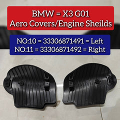 Aero Covers Engine Shield Left 33306871491 & Right 33306871492 Compatible With BMW X3 G01 Tag No.10-11