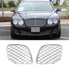 Silver Fog Lamp Cover Set Left 3W5807682 & Right 3W5807683 Compatible With Bentley Flying Spur (2009-2012) Tag No.1001