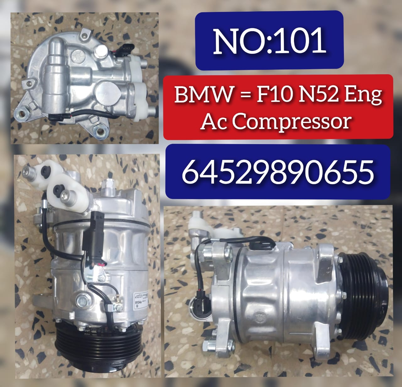 AC Compressor 64529384630 64529391396 64529867227 64529890655 Compatible with BMW 1 Series (F21) & 3 Series (F30, F80 G20, G80, G28) & 5 Series (F10, G30, F90) (N52) &  7  Series (G11, G12) & X1 F48 & X5 (G05, F95)