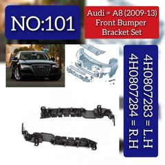 Front Bumper Bracket Left 4H0807283 & Right 4H0807284 Compatible With AUDI A8 D4 (4H2, 4H8, 4HC, 4HL) | A8 / S8 | A8L 2009-2013  No:- 101