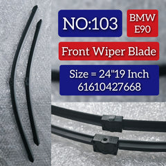 Front Wiper Blade Set (24'19 Inch) 61610427668 61610034739 61610034741 61610038893 61610039697 61610415881 61610415882 Compatible with BMW 3 Series E90 Tag  No.103