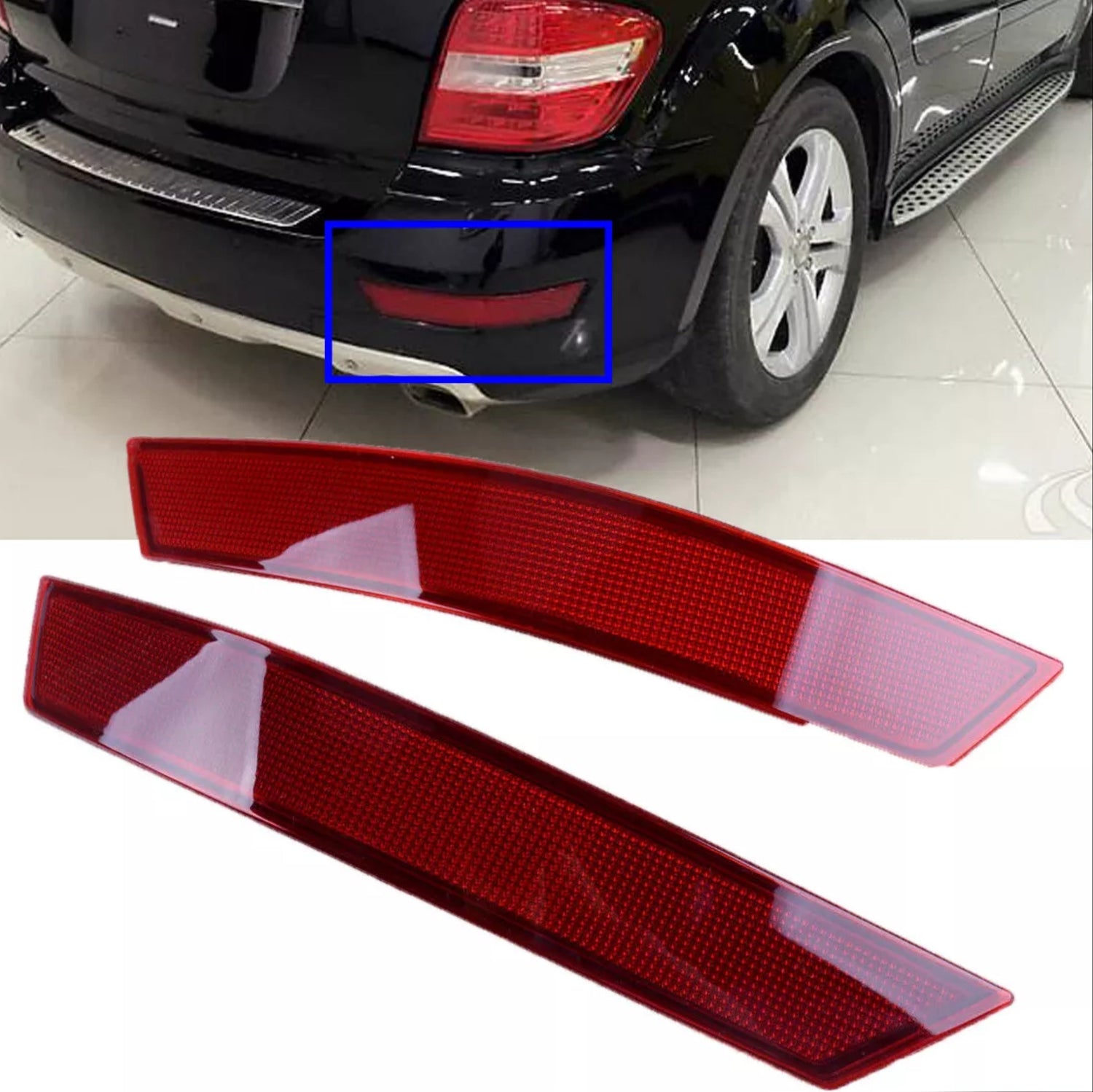 Rear Bumper Reflector Compatible With MERCEDES BENZ M-CLASS  W164   Rear Bumper Reflector Left 1648200374 & Right 1648200474 Tag No.106