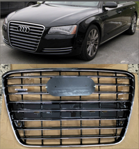 Show Grill Compatible With Audi A8 D4(2011-14) Original Silver Chrome