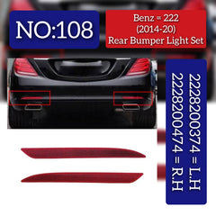 Rear Bumper Reflector Left 2228200374 & Right 2228200474  Compatible With Mercedes S Class W222 2014-20 TAG No108
