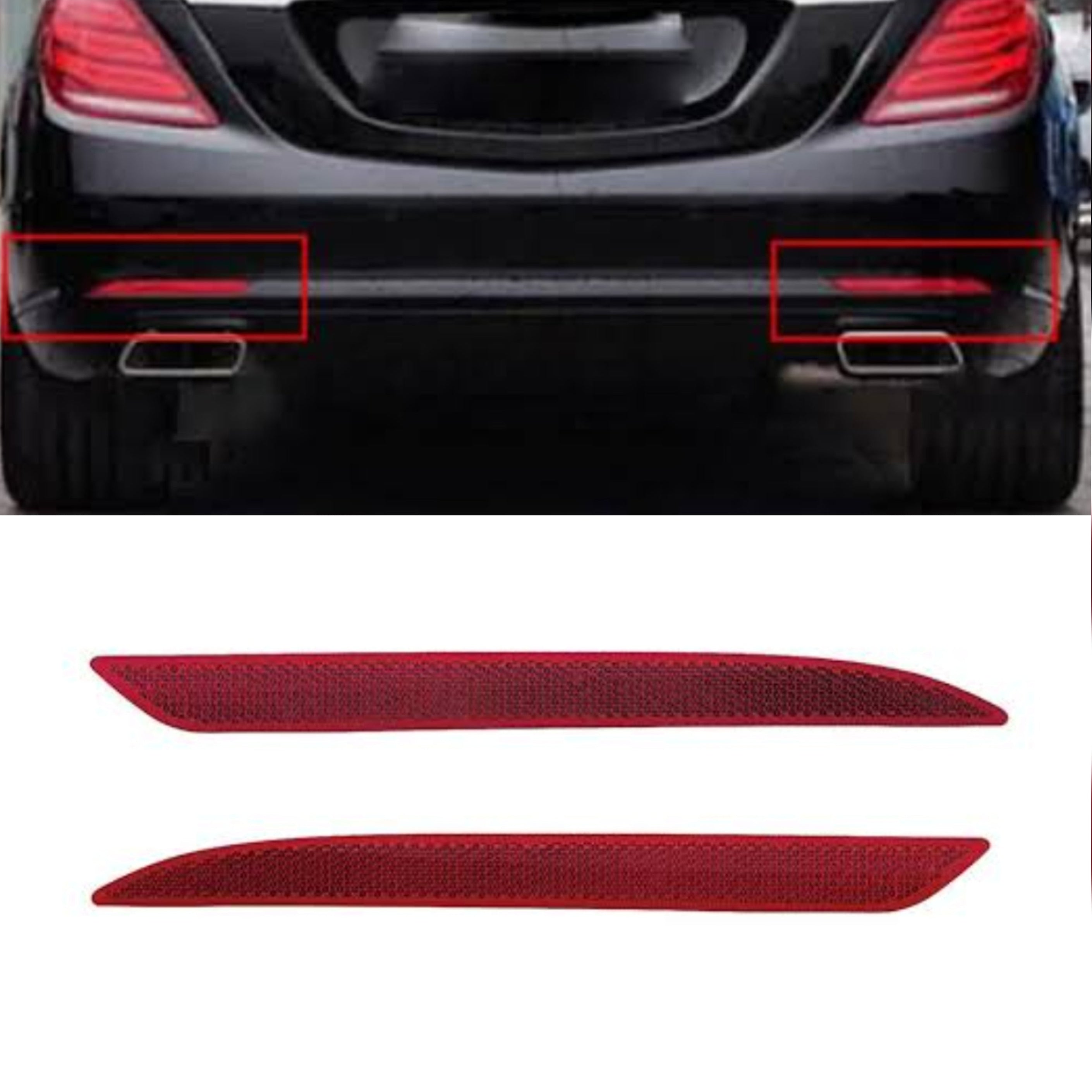 Rear Bumper Reflector Left 2228200374 & Right 2228200474  Compatible With Mercedes S Class W222 2014-20 TAG No108