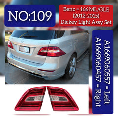 Dickey Light Assy Set Left A1669060557 & Right A1669060457 Compatible With Mercedes Benz 166 ML/GLE (2012-2015) Tag No.109