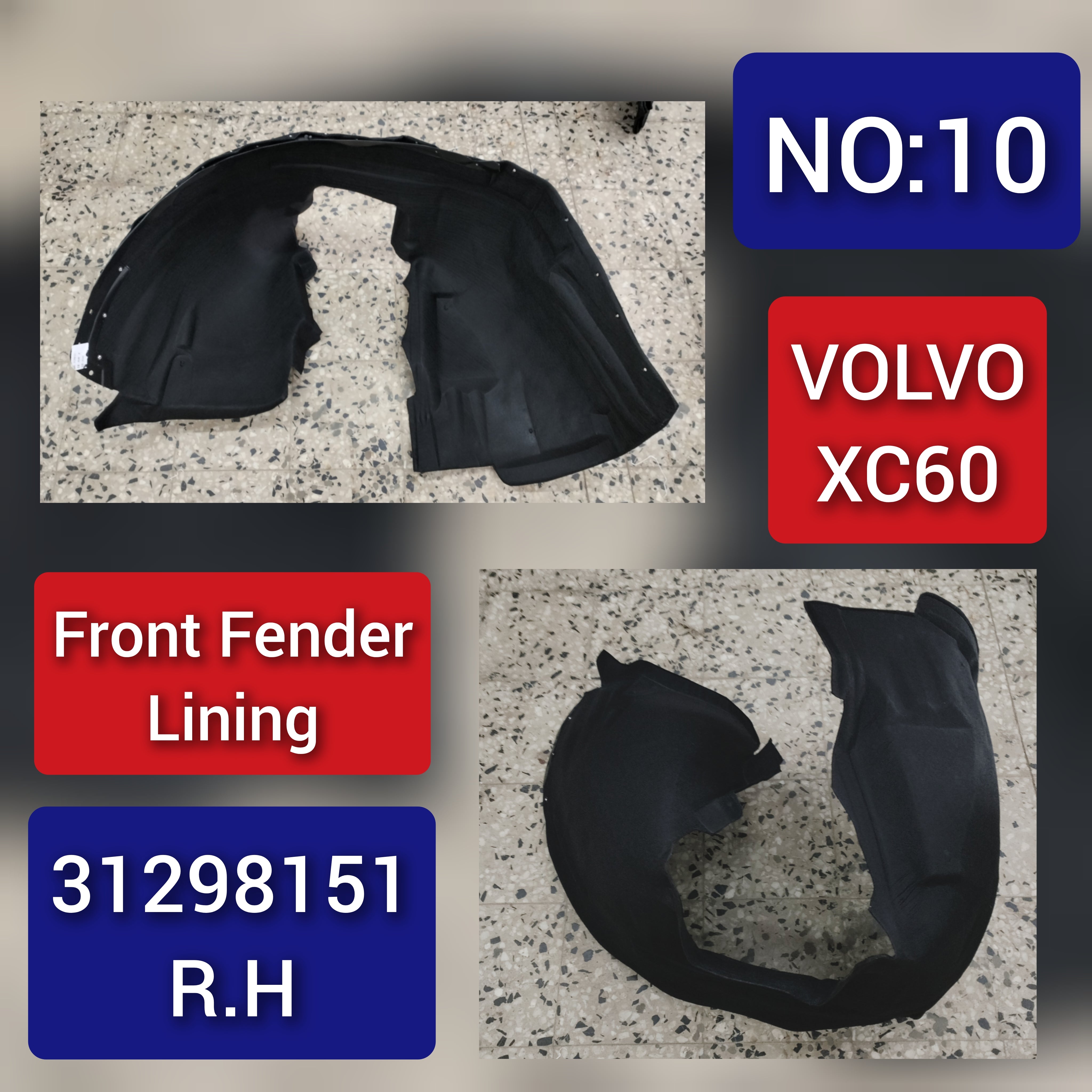 Front Right Fender Liner 31298151 Compatible With VOLVO XC60 Tag-FEV-10