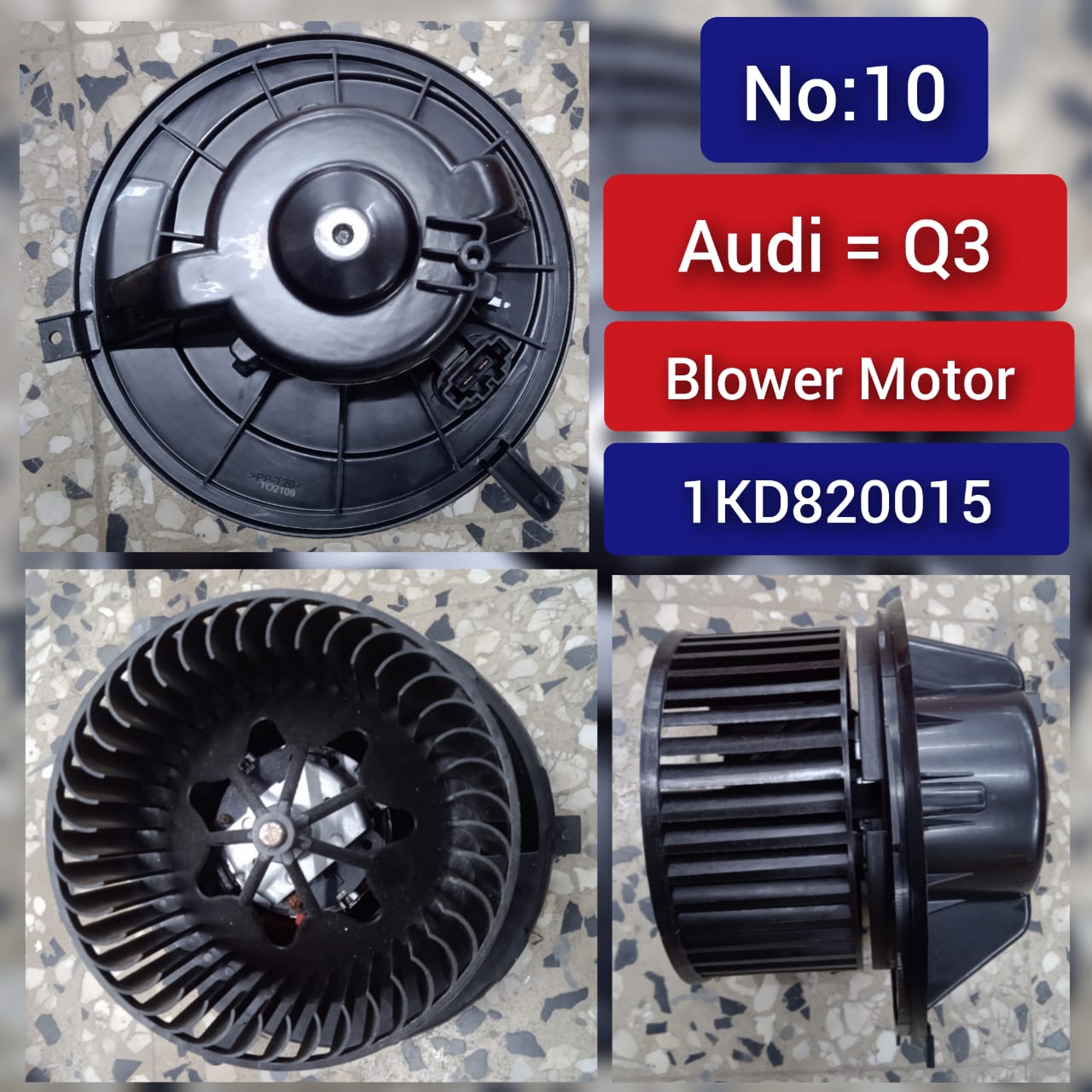 AC Heater Blower Motor 1KD820015 Compatible with AUDI Q3 (8UB, 8UG) & SKODA OCTAVIA II (1Z3) | LAURA & VW JETTA III (1K2) | BORA | VENTO Tag-BM-10