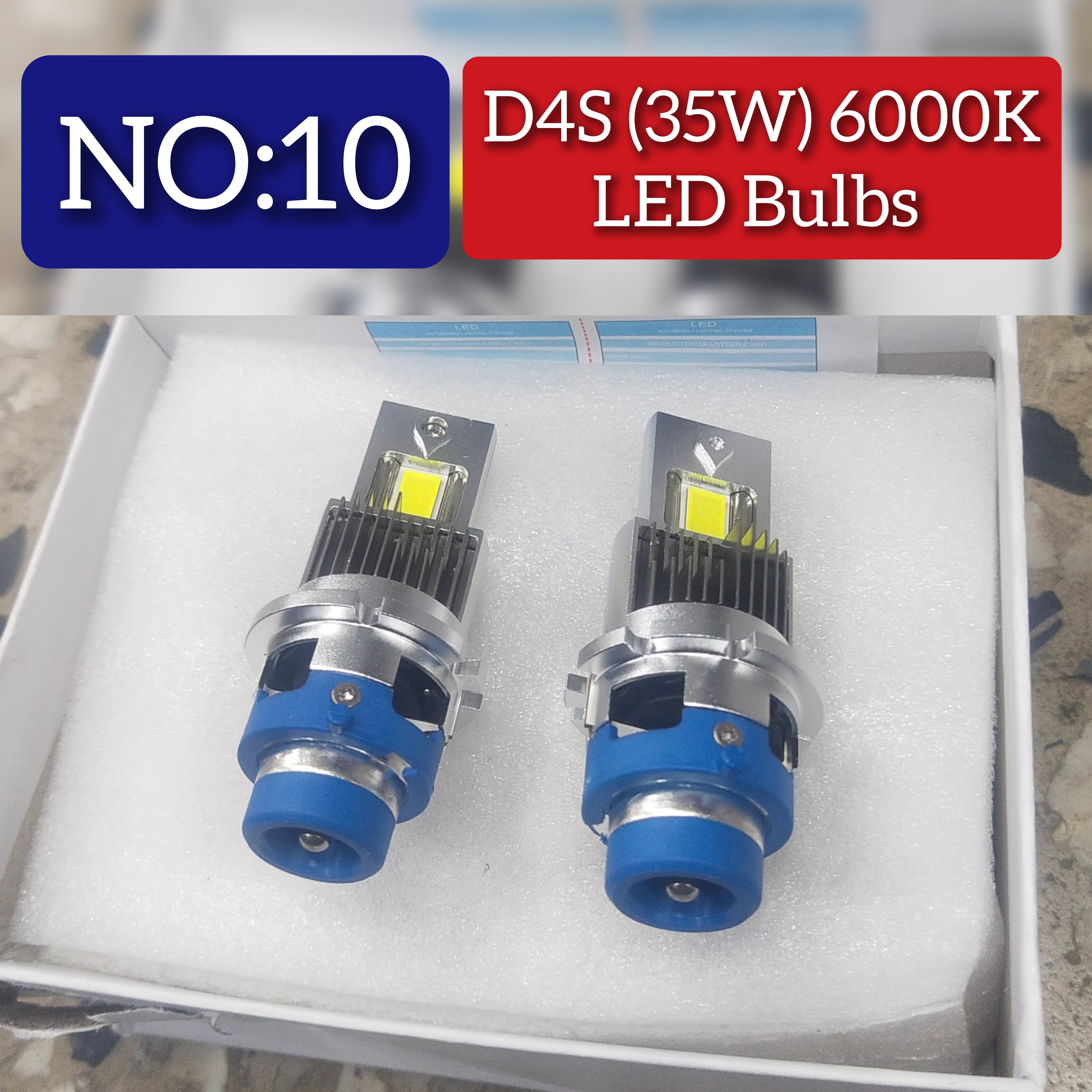 Headlight LED Bulb D4S 35W 6000k (Pack of 2) Tag No.10