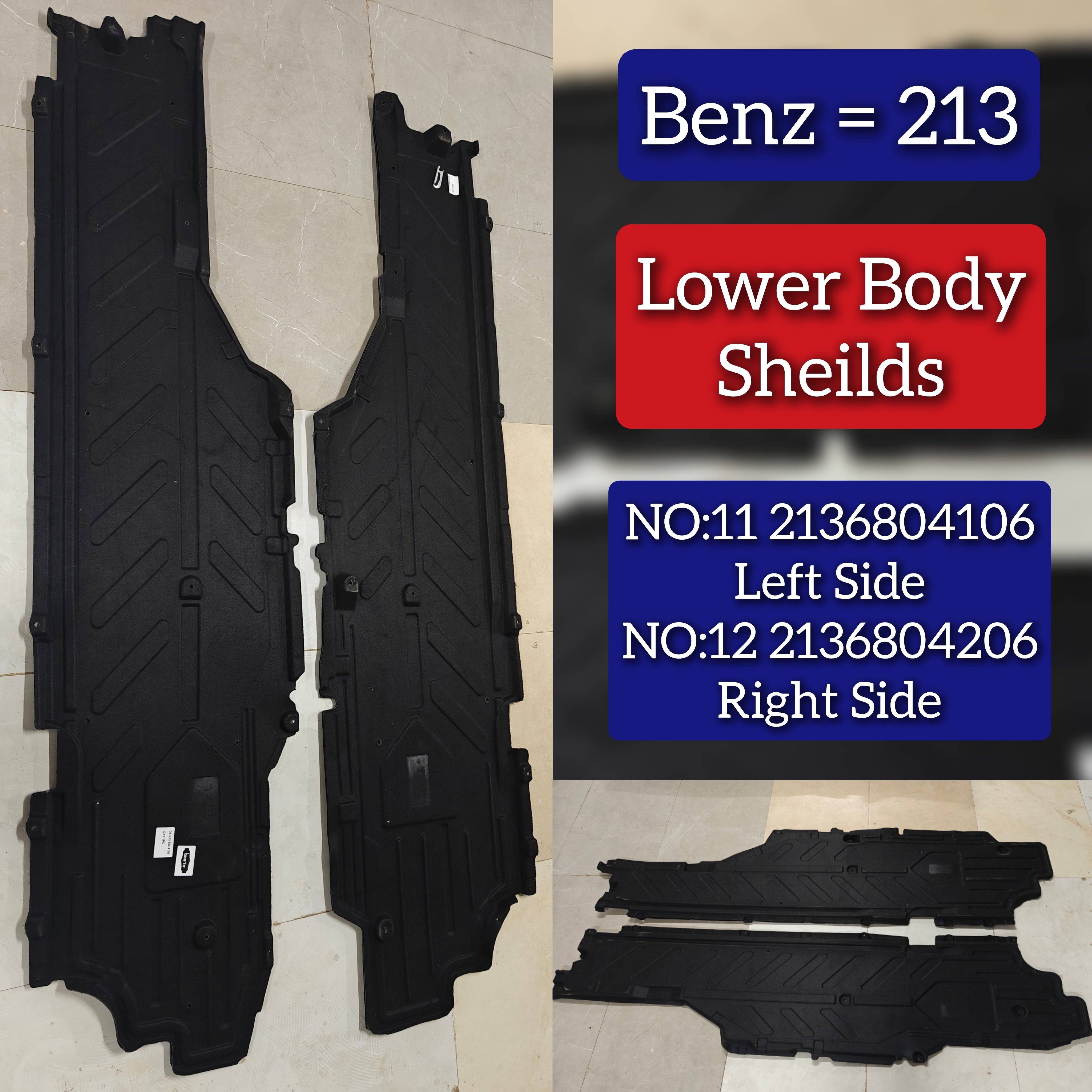 Underbody Left Shield Panel 2136804106 Compatible with Mercedes-Benz E-Class W213 Tag No.11