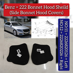 FRONT Left BONNET HOOD SOUND INSULATION 2226820126 Compatible With MERCEDES-BENZ S-CLASS (W222, V222, X222) (2011) Tag No.11