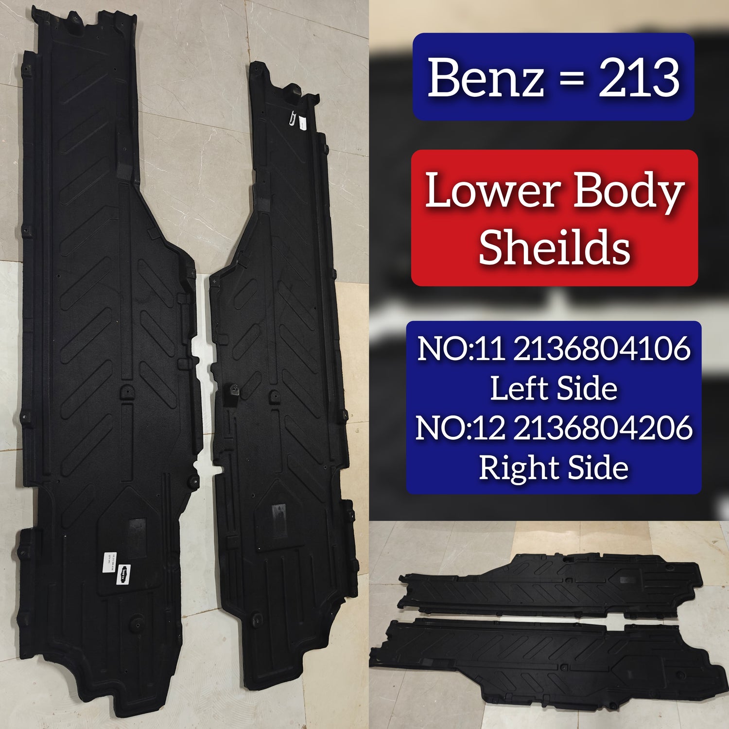Underbody Right Shield Panel 2136804206 Compatible With Mercedes-Benz E-Class W213 Tag No.12