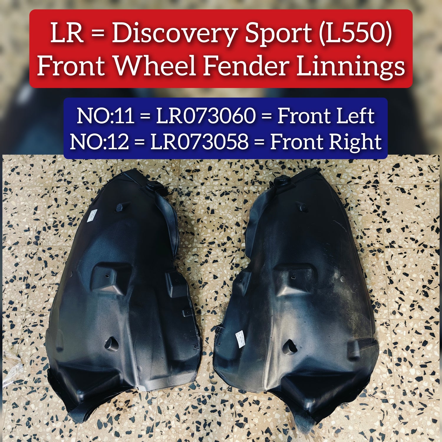 Front Left Fender Liner LR073060 Compatible With LAND ROVER DISCOVERY SPORT (L550) Tag No.11