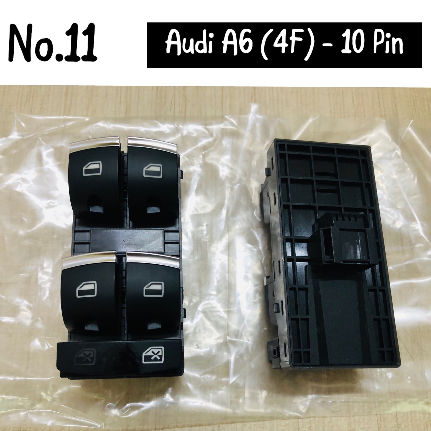 Audi A6 4F 10 Pin Window Black Switch Compatible with Q7 4F0959851H 4F0959851H5PR Tag-SW-11