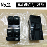 Audi A6 4F 10 Pin Window Black Switch Compatible with Q7 4F0959851H 4F0959851H5PR Tag-SW-11