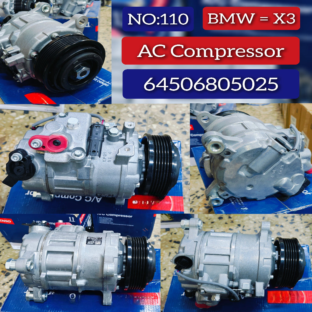 AC Compressor 64506805025 64529216467 64529396722  Compatible With BMW 3 Series (F30, F80) & X3 (F25)