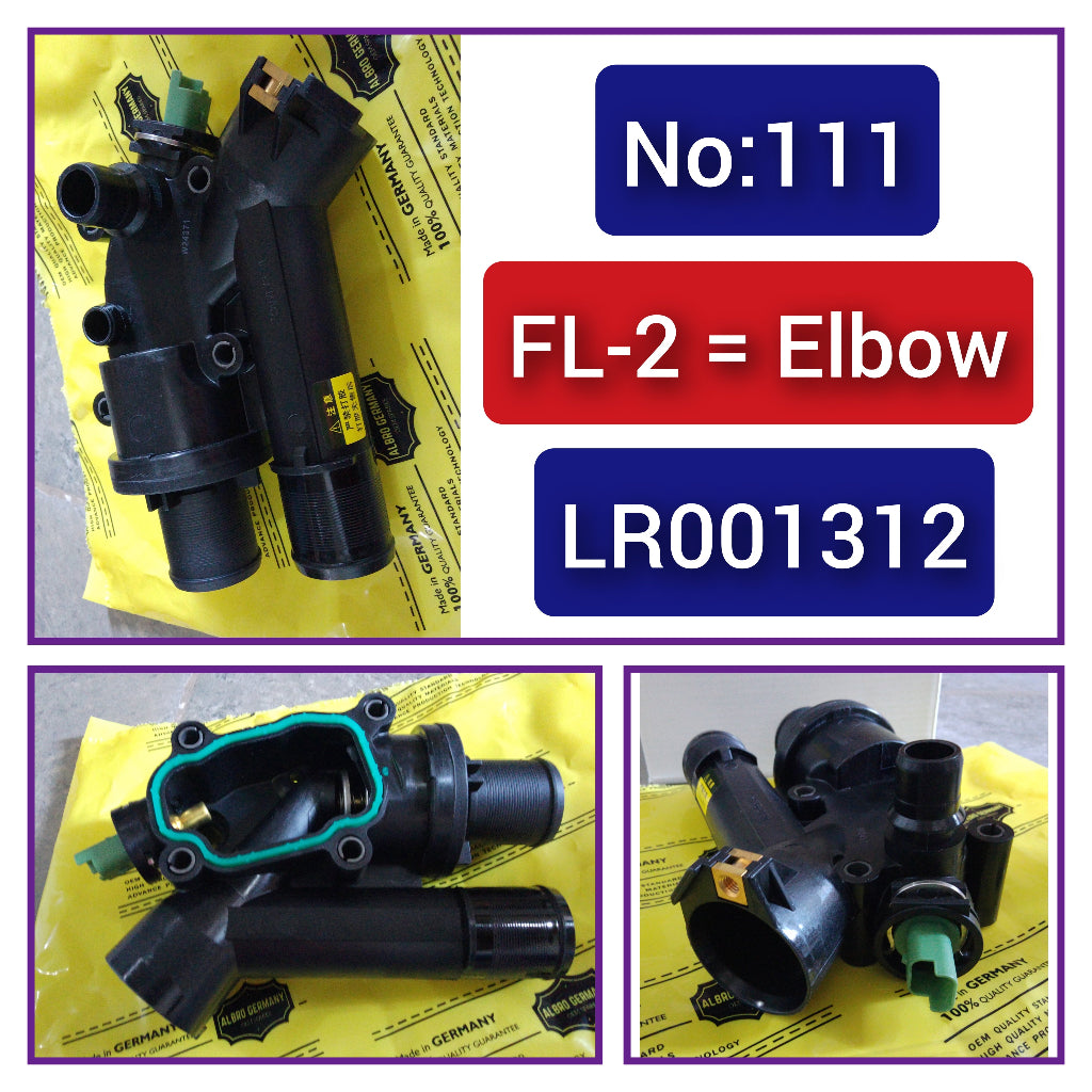 Elbow (Thermostat) LR001312 Compatible With JAGUAR XF I X250 & LAND ROVER DISCOVERY SPORT L550, RANGE ROVER EVOQUE L538 Tag-E-111