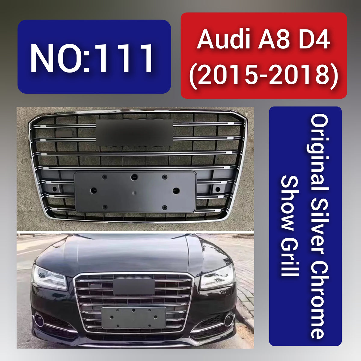 Audi A8 D4(2015-18) Original Silver Chrome Show Grill