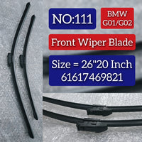 Front Wiper Blade Set (26'20 Inch) 61617469821 Compatible with BMW X3 G01 & X4 G02 Tag No.111