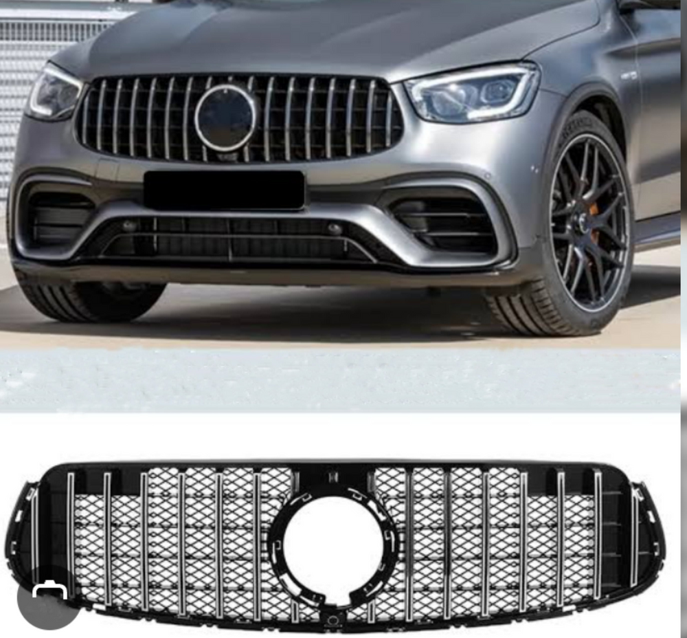 GTR Silver Chrome Show Grill Compatible With  Mercedes Benz GLC X253 (2020-2022) Tag 56