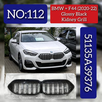 Kidney Grill Glossy Black Set 51135A39376.Compatible With BMW 2 Series F44(2020-2024) Tag 112